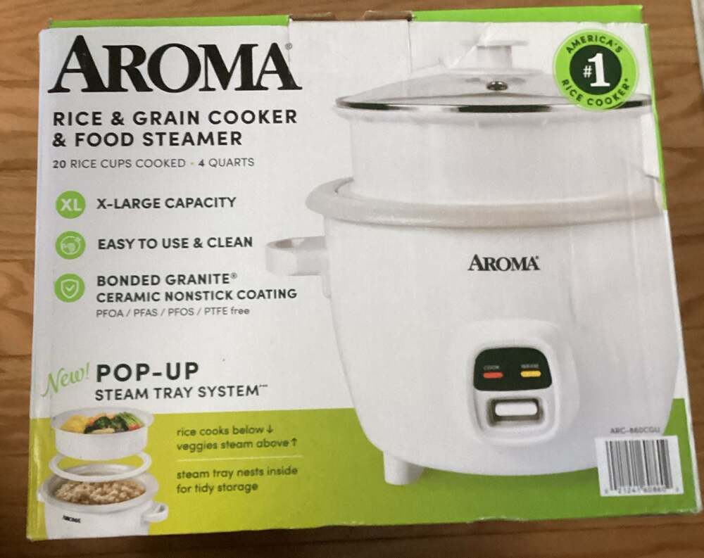 Aroma 20-Cup Rice Cooker & Food Steamer with Bonded Granite Nonstick Ceramic Pop